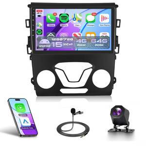 4Core 4G+64G Android 15 Car Radio Stereo for Ford Fusion Mondeo 2013-2019, Rimoody Wireless Carplay Andorid auto Mirror Link 9'' INCELL Touchscreen GPS WiFi Bluetooth 5.0 FM/RDS EQ-32 Backup Camera