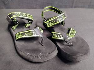 lot 1634 image: Calvin Klein Jeans Sport Sandals with Neon Straps