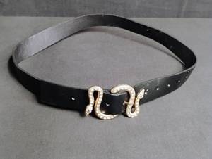 Crystal Snake Belt with Gold-tone Buckle
