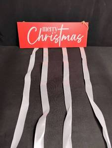 lot 1662 image: Modern Merry Christmas Wall Sign with Ribbons