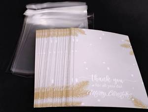 lot 1674 image: Gold Palm Holiday Thank You Cards - Bulk Set (30)