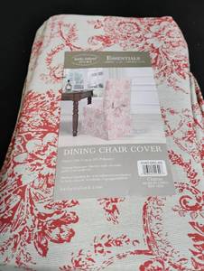 lot 1678 image: Kathy Ireland Red Toile Dining Chair Cover