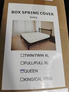 lot 1697 image: Queen Size Ivory Box Spring Cover