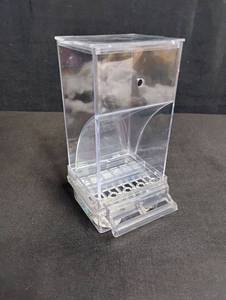 lot 1707 image: Clear Acrylic Bird Seed Feeder Dispenser