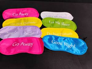 lot 1721 image: Novelty Sleep Mask Set with Funny Messages