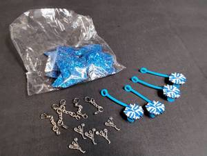 lot 1732 image: Cheerleader Pom Pom Hair Tie Set with Charms