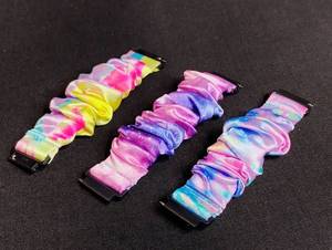 lot 1733 image: Tie Dye Satin Scrunchies Watch Band Set