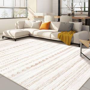 lot 3837 image: Nakagishi 6x8 Area Rugs Living Room Washable Boho Large Neutral Soft Farmhouse Rug Stain Resistant Modern Indoor Floor Non-Slip Carpet for Bedroom Nursery Kids Playroom Office Dining Room Dorm- Brown - Retail $80