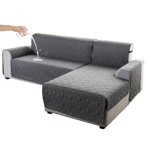 lot 3839 image: Genina Sectional Couch Covers for Dogs L Shaped Sofa Covers Chaise Lounge Cover Reversible Couch Covers for Sectional Sofa L Shape Furniture Protectors Cover for Pets, Kids (Dark Gray, Small) - Retail $40