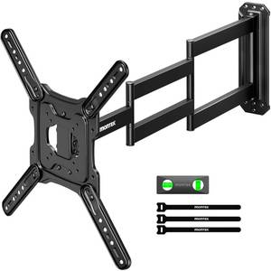 lot 3843 image: monTEK Long Arm TV Wall Mount for Most 23-65 Inch TVs, 37 Inch Long Extension TV Mount Swivel and Tilt, Full Motion Wall Mount Tv Bracket Fit Max VESA 400 x 400mm, Up to 77 lbs - Retail $60