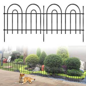 lot 3851 image: 45ft X 13in Animal Barrier Fence, 32 Panels No Dig Fence for Dogs Rabbit, Anti Digging Defense Barrier Garden Edging Border, Rustproof Metal Arched Decorative Garden Fencing for Outdoor, Yard, Lawn - Retail $54