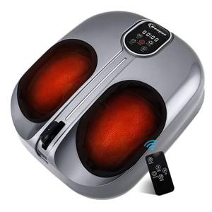lot 3858 image: Wedpun Shiatsu Foot Massager with Heat Electric Feet Massager for Neuropathy Plantar Fasciitis, Air Compression Kneading Heat for Home Office Christmas Gifts for Women Man Mom Dad Fits Up to 13 Gray