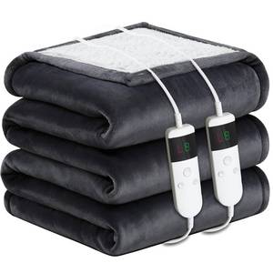 lot 3864 image: DANENOSA Electric Heated Blanket Queen Size 84x90 Soft Flannel & Sherpa Electric Blanket with 10 Heating Levels, Automatically Shut Down After 8h with Overheat Protection Machine Washable - Retail $45
