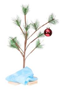 lot 25702 image: ProductWorks 18-Inch Peanuts Charlie Brown Christmas Tree with Linus Blanket - Retail $29
