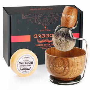lot 25708 image: Anbbas Badger Hair Shaving Brush with Wood Handle,Large Soap Bowl,Stainless Steel Shaving Stand and 3.5 oz Natural Shaving Soap Puck Refill for Men - Retail $39