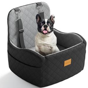 lot 25715 image: Dog Car Seat for SmallMedium Dogs Under 35lbs, Detachable & Washable Elevated Pet Travel Bed, 2 Storage Pockets & Safety Belt, Anti-Slip Base, Dog Booster Car Seat with Seamless Bottom Design - Retail $36