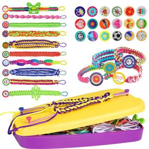 lot 25721 image: Friendship Bracelet Making Kit Toys, Ages 7 8 9 10 11 12 Year Old Girls Gifts Ideas, Birthday Present for Teen Girl, Arts and Crafts String Maker Tool, Bracelet DIY, Kids Travel Activity Set - Retail $20