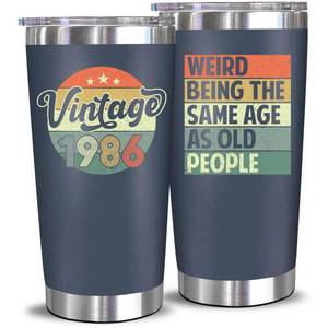 lot 25725 image: NewEleven 40th Birthday Gifts For Men Women - 1986 40th Birthday Decorations For Him, Her - Turning 40-40 Year Old Gifts For Man, Woman, Mom, Dad, Wife, Husband - 20 Oz Tumbler - Retail $20