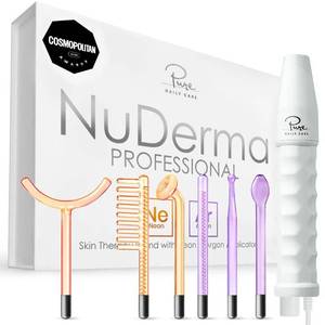 NuDerma Professional Skin Therapy Wand - Portable Skin Therapy Machine with 6 Neon & Argon Wands Boost Your Skin Clear Firm & Tighten - Retail: $120