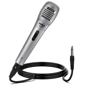 lot 25742 image: Pyle Wired Dynamic Microphone, Uni-Directional, Handheld Mic with Pop Filter, Steel Mesh Grill, 6.5 ft XLR Cable, Ideal for Stage and Studio Use, Rugged Construction, High Signal Output - Retail $18