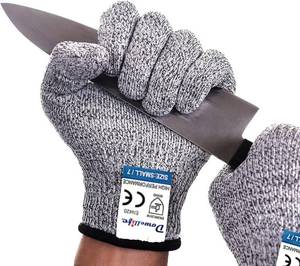 lot 29979 image: Dowellife Cut Resistant Gloves Protection, Safety Kitchen Cuts Gloves for Oyster Shucking, Fish Fillet Processing, Mandolin Slicing, Meat Cutting and Wood Carving, 1 Pair (Small) - Retail $10