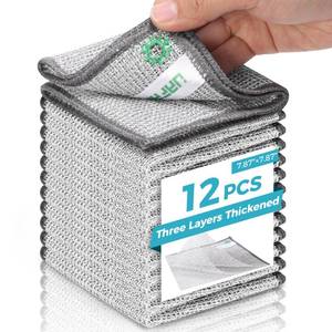 lot 29980 image: UAFAP 12 PCS Non Scratch Wire Dishcloth, Cleans Fast Without Scratching, Stands Up to Stuck-on Grime, Multi-Surface Safe, Wire Dishwashing Rag Cleaning Power for Everyday Jobs 7.87 x 7.87 - Retail $6