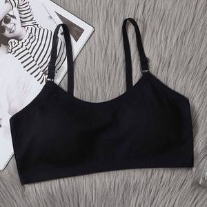 lot 29986 image: Herepai Teen Girls Training Bra Seamless Cotton Cami Wireless Bras Elastic (Girls Large Pure Color 3 Pack) - Retail $18