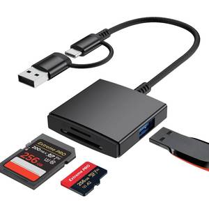lot 30016 image: SD Card Reader USB, USBA & USB C Memory Card Reader for Computer PC, SDMicro SDTF to USB Adapter Digital Camera Adapter for iPhone 15&16  MacBookUSBC LaptopTabletAndroid Phone - Retail $7