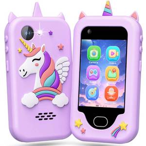 lot 30019 image: Lapare Kids Smart Phone for Girls, Christmas Birthday Gifts for 3-10 Year Old Kids Toy Cell Phone, 2.8 Touchscreen Toddler Learning Play Toy Phone with Dual Camera, Game, Music Player and More (32GB) - Retail $33