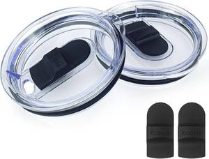 lot 39948 image: XccMe 2PACK 20oz Magnetic Lids with 4 Magnetic Slider Replacement,Fits for YETI Rambler,Ozark Trail,Old Style Rtic,10oz Stackable and Lowball,Straw Friendly,Spill Proof,BPA Free - Retail $6