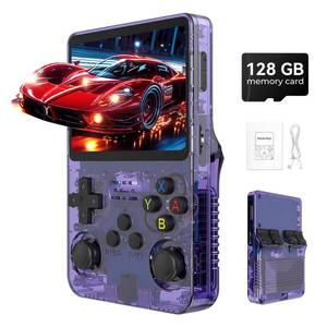 lot 39952 image: R36s Pro Retro Handheld Game Console, 3.5in IPS , 128GB Preloaded with 40000Classic Games, Portable Game Console,30 Game Emulator, Linux System,3500mah Rechargeable Battery - Retail $60