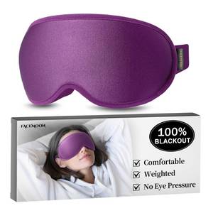 lot 39964 image: Blackout Eye Mask for Deep Sleep, 3D Weighted Sleep Mask for Women, Zero Pressure, Perfect for Airplane Travel, Meditation, Yoga, Postpartum Rest & Relaxation, Purple - Retail $10
