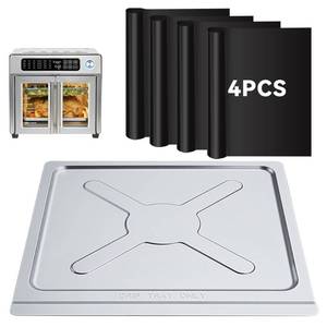 lot 48860 image: Crumb Tray Compatible with Emeril Lagasse 26 Qt Extra Large French Door Air Fryer, Replacement Crumb Tray with 4 Pcs Oven Liners, Accessories for Emeril Lagasse 26 Qt Air Fryer - Retail $33