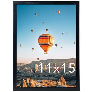 lot 51680 image: JCJMY 11x15 inch Picture Frame, Horizontal and Vertical Formats for Wall Hanging, 11 x 15 Wall Gallery Poster Photo Frame with Shatter Resistant Plexiglass, Black