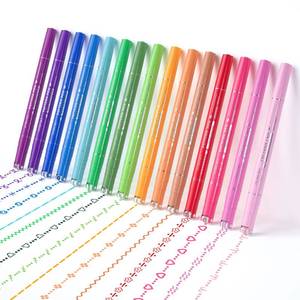lot 51691 image: AOROKI 15 Colors Curve Highlighter Pens Set 15 Different Shapes Dual Tip Markers Cool Pens for Journal Planner Scrapbook Art Office School Supplies - Retail $15