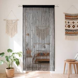 lot 51694 image: RAINFLOW Beaded Curtains for Doorways - Door Beads Curtain Semi-Sheer Handmade Durable String Curtains for Closet Bedroom Room Decor Boho Acrylic Crystal (39x78in, Black) - Retail $7