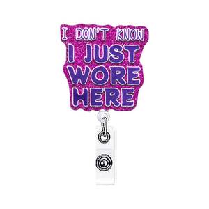 lot 51703 image: ANDGING Funny Badge Reel Holder Nursing Badge Reels Retractable for Nurses I Dont Know I Just Work Here Nurse Badge Clip RN LPN CNA LVN Cute Acrylic Medical Assistant Accessories Nurse Gift AD68P