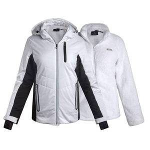 lot 25752 image: Spyder Womens Ski Jacket - Faux Fur Lined Insulated 3 in 1 Puffer Jacket - Reversible Quilted Winter Coats for Women, Size Small, White - Retail $99