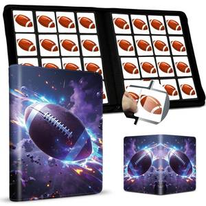 lot 25759 image: Football Card Binder 16 Pocket, Premium 1000 Cards PU Cover Trading Sports Card Binder Side Loading Card Holder Collection Album Folders - Retail $35