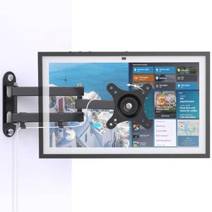 lot 25776 image: Letlar Wall Mount Compatible with Echo Show 15 (1st, 2nd Gen), Rotation Tilt Swivel and Extend up to 16, Wall Mounting Bracket, Mount with Heavy Duty Arm Holds up to 10KG - Retail $34