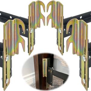 lot 25789 image: 4Pcs 711 Hook Conversion Brackets with Hardware, Headboard Hook Set, Bed Frame Brackets Adapter - Retail $20