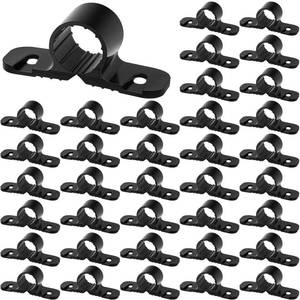 lot 25796 image: Briwooody 50 Pack 12 Inch Pipe Supports Suspension Clamp Pipe Clamps Pex Clamps for Pex, Copper, CPVC(Black) - Retail $14