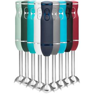 lot 30056 image: Chefman Immersion Stick Hand Blender with Stainless Steel Blades, Powerful Electric Ice Crushing 2-Speed Control Handheld Food Mixer, Purees, Smoothies, Shakes, Sauces & Soups, Midnight Blue - Retail $30