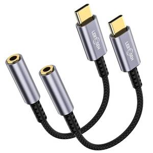 lot 30060 image: LERTOSEN 2 Pack USB C to 3.5mm Headphone Jack Adapter HiFi Audio Dongle, Type C to Aux Female Cable Cord Compatible with iPhone 171615 Pro Max, Samsung S25S24S23, iPad Pro, Pixel, MacBook - Retail $10