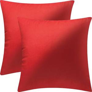 lot 30061 image: Bunliuys 2 Pack 18x18 Pillow Cover Velvet Pillow Covers, Square Throw Pillow Covers for Living Room Decorations Throw Pillow Case, Throw Pillow Cover Cushion Cover for Sofa Bedroom Car, Red Velvet - Retail $9