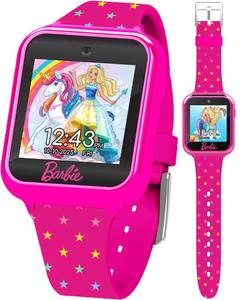 lot 30069 image: Barbie Kids Smart Watch - Interactive Touchscreen with Games, Selfie Camera, Step Tracker, Alarm, and Stylish Printed Silicone Strap - Fits Wrists 5.5 to 8.5 - Retail $27