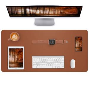 lot 30071 image: Leather Desk Pad Blotter,Mouse Pad,Office Desk Mat, Non-Slip PU Leather Desk mat,Large Desk mat,Waterproof Keyboard mat for OfficeHomeDecor (Light Brown,35 x 17) - Retail $17