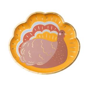 lot 39988 image: Bonjour Fete Charming Turkey Thanksgiving Plates  Disposable Dessert Plates  Premium Party Supplies  Thanksgiving Dinners, Fall Gatherings, and Family Reunions  Pack of 8, 8.5 D - Retail $9