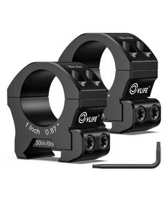 lot 39998 image: CVLIFE 1 inch Scope Rings Low Profile Precision Mount - Compatible with Picatinny Rails - 20mm Rifle Scope Mount - 2 Pieces - Retail $17