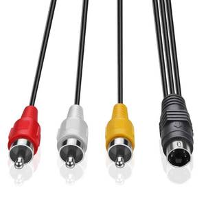 lot 40011 image: ELECTOP 4 Pin S-Video to 3 Male RCA Composite Video Cable 1.45M(4.75FT) - Retail $10